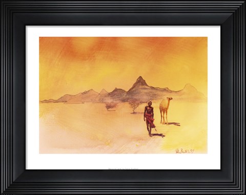 Framed Warrior And Camel Print