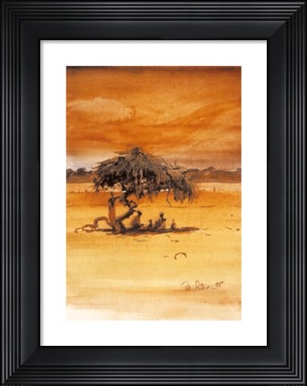 Framed Under The Shade Of The Acacia Tree Print