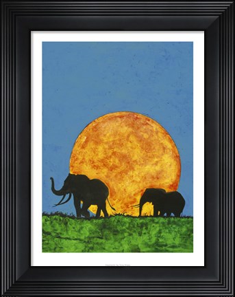 Framed Elephants Print