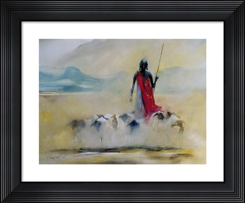 Framed Suswa Sheep Print