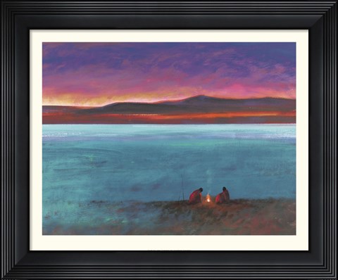Framed Dusk At Lake Turkhana Print
