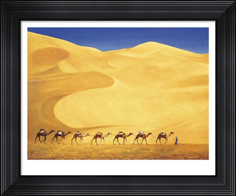 Framed Tuareg Camel Train Print