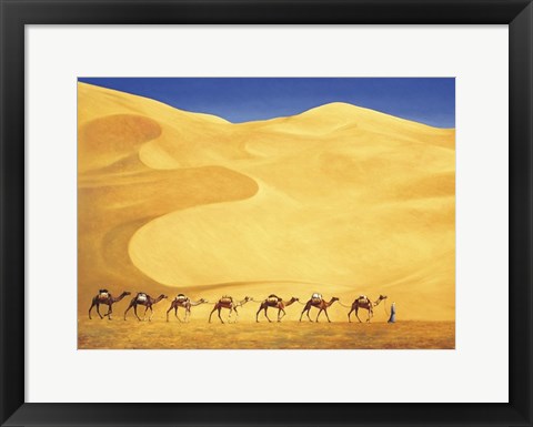 Framed Tuareg Camel Train Print