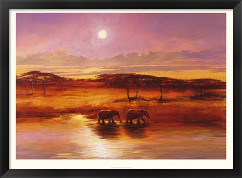 Framed Elephant Shadow Print