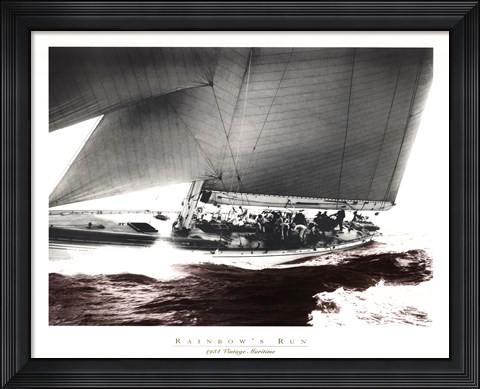 Framed Rainbow&#39;s Run 1934 Vintage Maritime Print