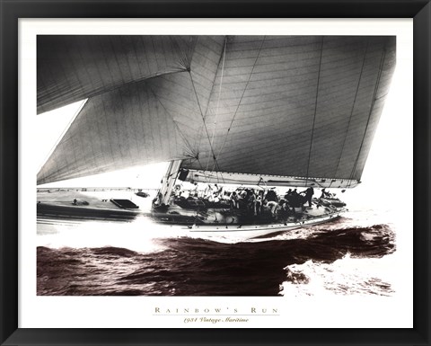 Framed Rainbow&#39;s Run 1934 Vintage Maritime Print
