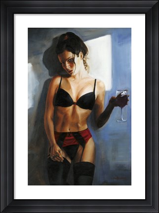Framed Red Ribbon III Print