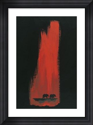 Framed Elephants Print