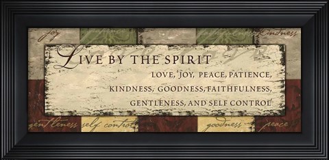 Framed WTLB, Antique PatchworkLive by the Spirit Print