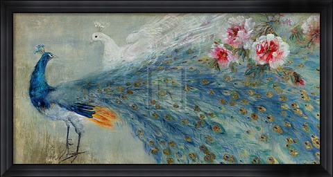 Framed Peacocks Print