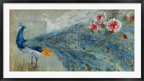 Framed Peacocks Print