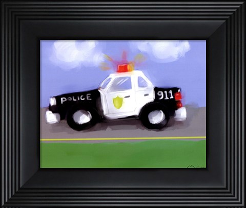 Framed Police Car Print