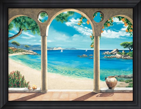 Framed Mediterranean Bay Print