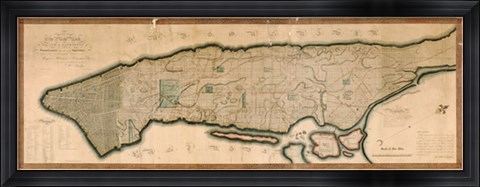 Framed New York and the Island of Manhattan, 1811 Print