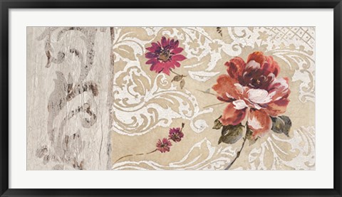 Framed Fleurs Neoclassique I Print