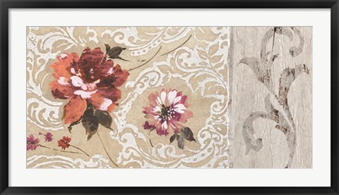 Framed Fleurs Neoclassique II Print