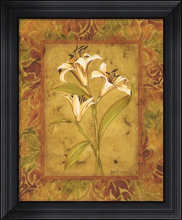 Framed Garden Lilies II Print