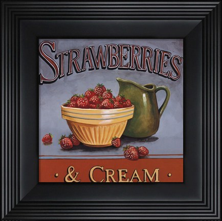 Framed Strawberries &amp; Cream - mini Print