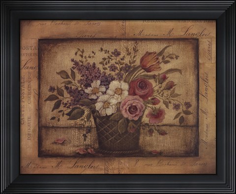 Framed Paris Bouquet I Print
