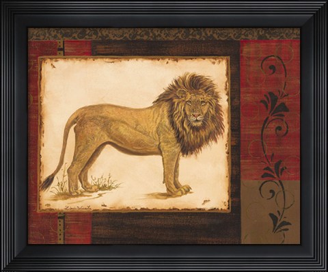 Framed Savanna Lion Print
