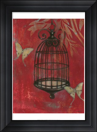 Framed Asian Bird Cage I Print