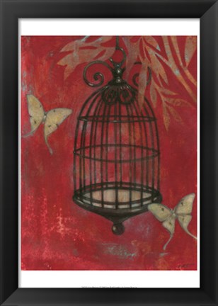 Framed Asian Bird Cage I Print