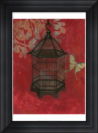 Framed Asian Bird Cage II Print