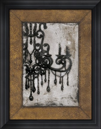 Framed Antique Chandelier I Print