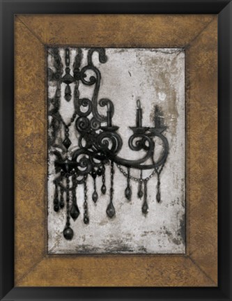 Framed Antique Chandelier I Print