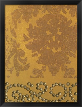 Framed Damask with Nail Heads I Print