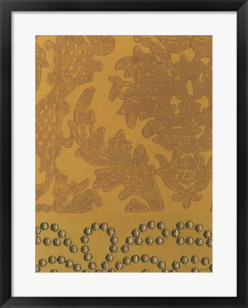 Framed Damask with Nail Heads II Print