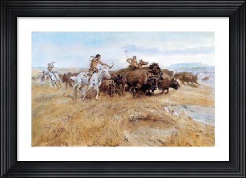 Framed Buffalo Hunt Print