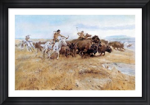 Framed Buffalo Hunt Print