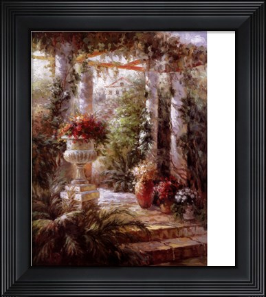 Framed Garden Urn I Print