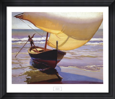 Framed Fishing Boat, Spain Print