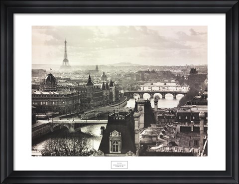 Framed River Seine and the City of Paris Print