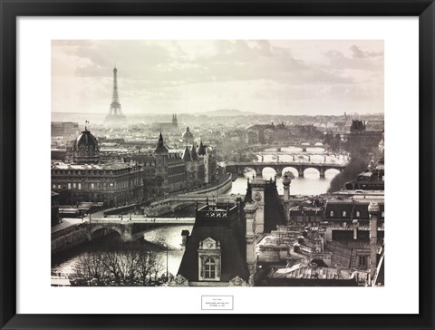 Framed River Seine and the City of Paris Print