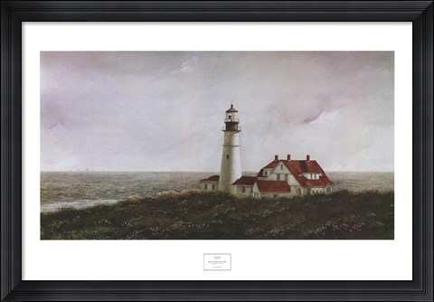 Framed Above Portland Light Print