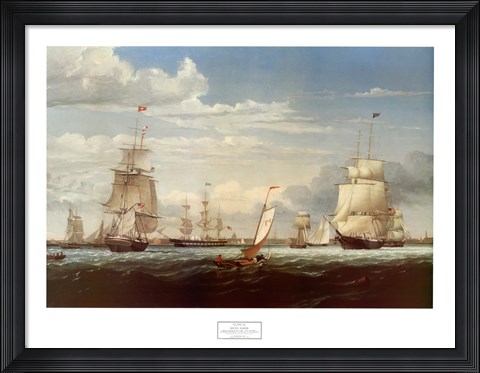 Framed Boston Harbor, 1853 Print