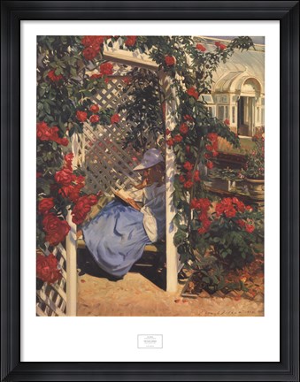 Framed Evan Wilson - The Rose Garden Print