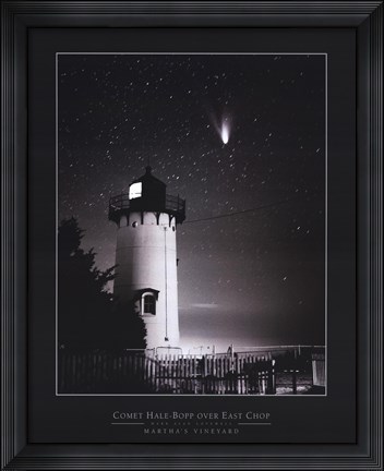 Framed Comet Hale-Bopp Over East Chop Print