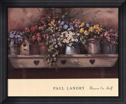 Framed Flowers on Shelf Print