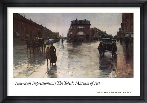 Framed Rainy Day, Boston Print