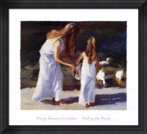 Framed Feeding the Ducks Print