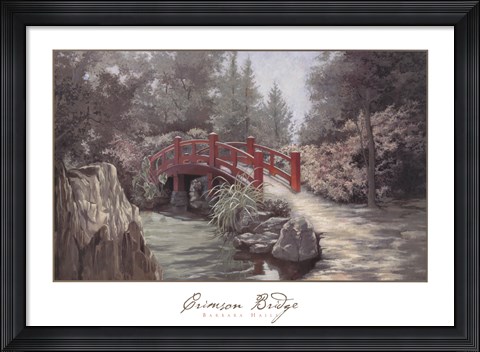 Framed Crimson Bridge Print