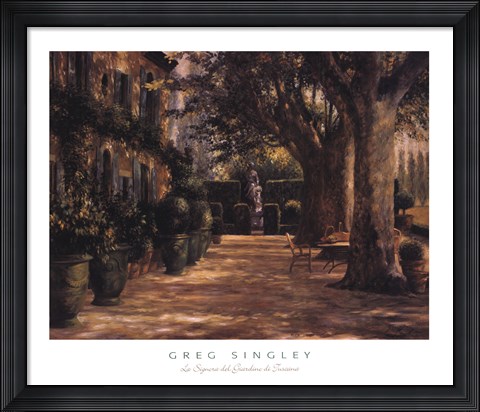 Framed La Signora del Giardino di Tuscana Print