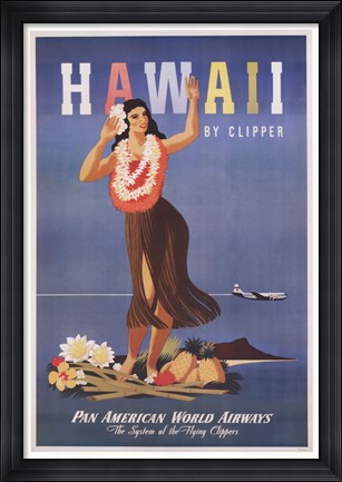 Framed Hawaii by Clipper Print