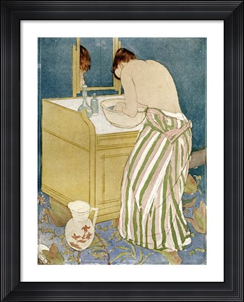 Framed Woman Bathing Print