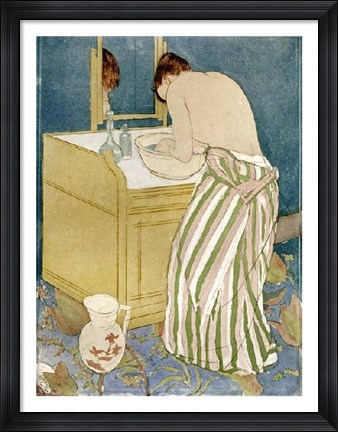Framed Woman Bathing Print