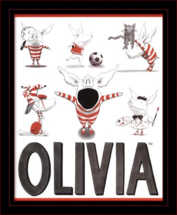 Framed Olivia - Busy Little Piggy Print